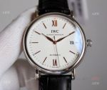 High End Replica IWC Schaffhausen Portofino White Dial rose gold markers Automatic Watch